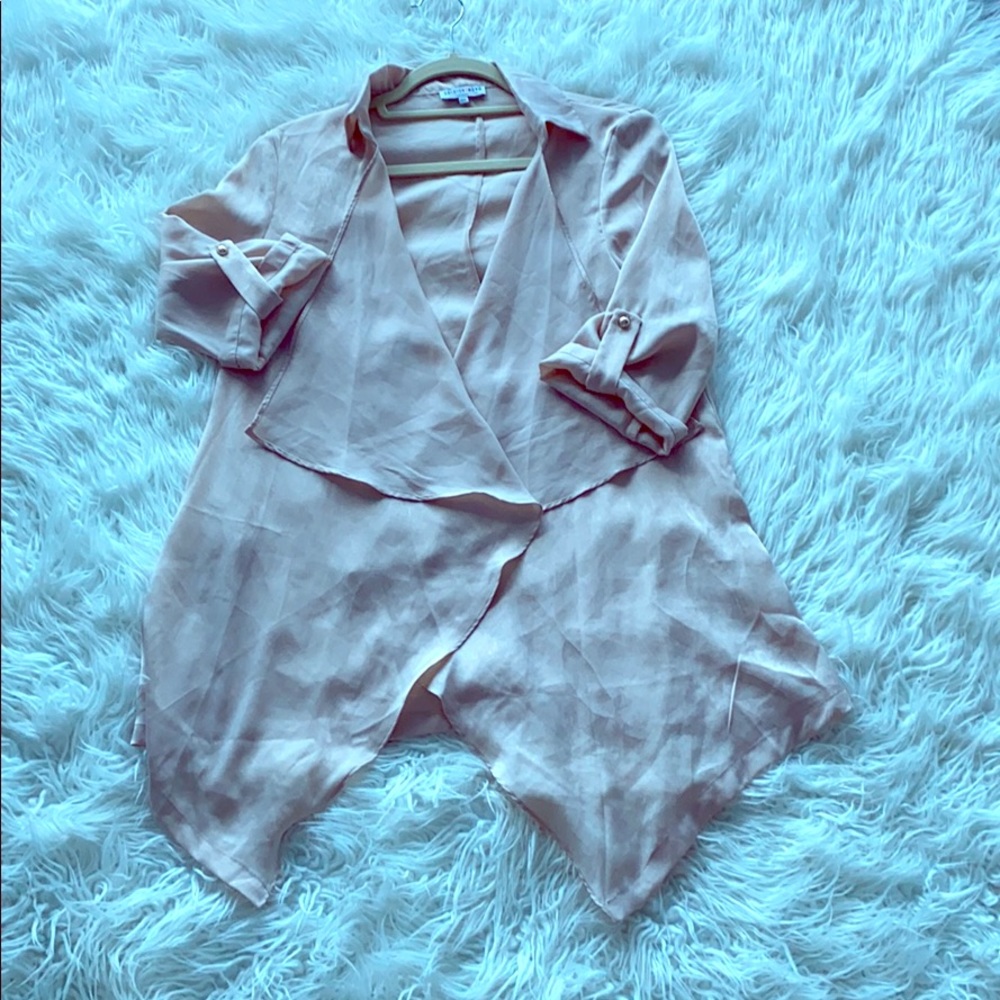 Blush pink silk cover up